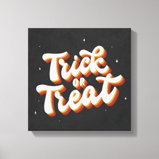 Retro Trick or Treat Canvas Print (Front)