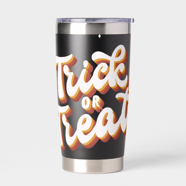 Retro Trick or Treat Insulated Tumbler (Left)