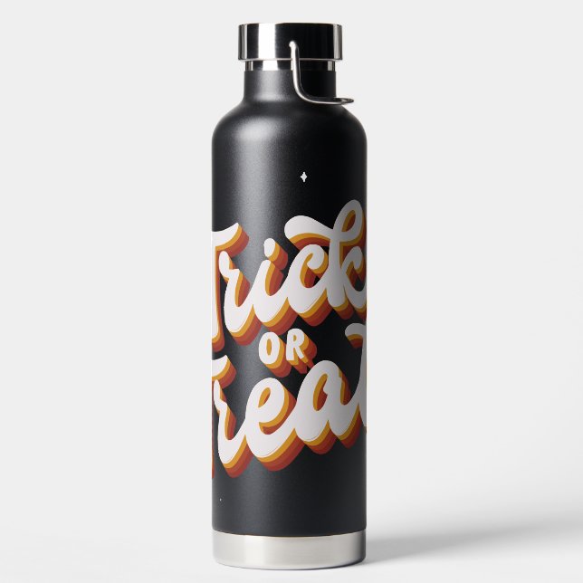 Retro Trick or Treat Water Bottle (Left)
