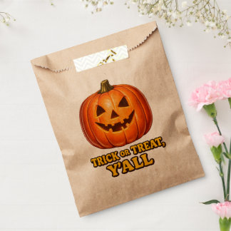 Retro Trick or Treat Yall Southern Pumpkin Favour Bags