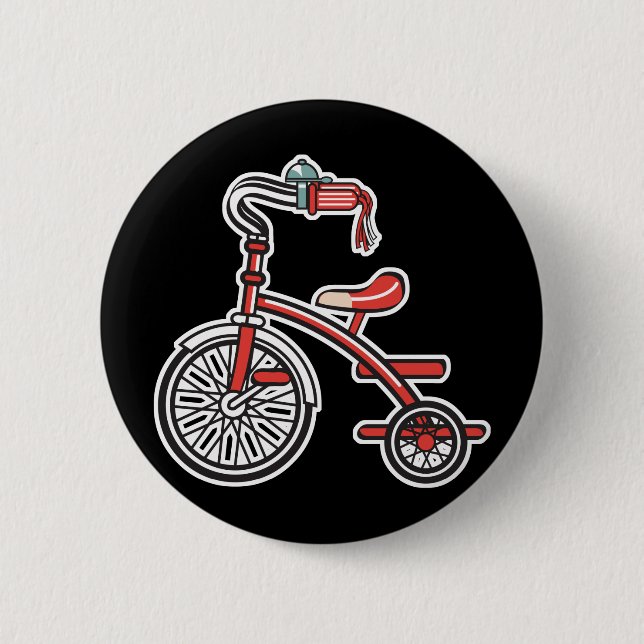 retro tricycle 6 cm round badge (Front)