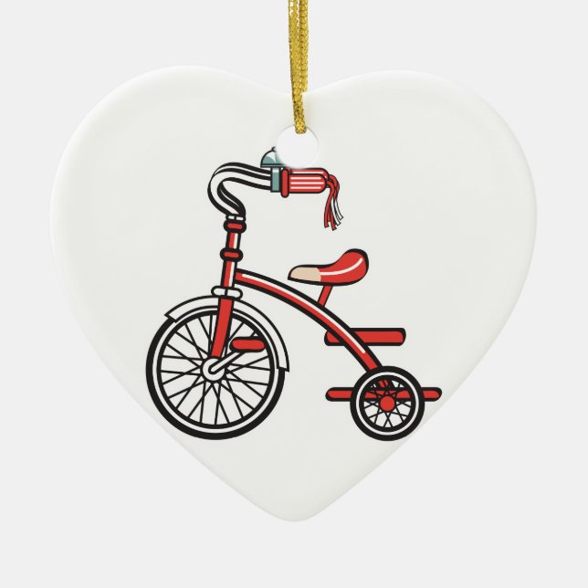 retro tricycle ceramic tree decoration (Front)