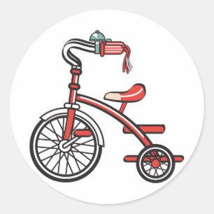 retro tricycle classic round sticker