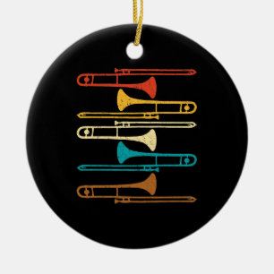 Retro Trombone - Jazz Ceramic Tree Decoration