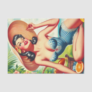 Retro Tropical Beach Pinup Tissue Paper
