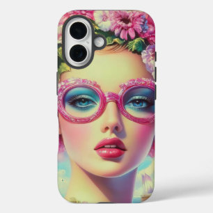 Retro Tropical Beauty iPhone 16 Case