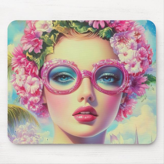 Retro Tropical Beauty  Mouse Mat (Front)