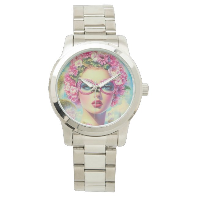 Retro Tropical Beauty  Watch (Front)