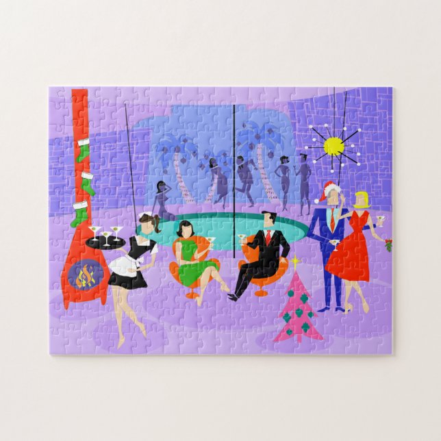 Retro Tropical Christmas Party Puzzle (Horizontal)