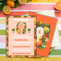 Retro Tropical Citrus Pickleball Bridal Shower