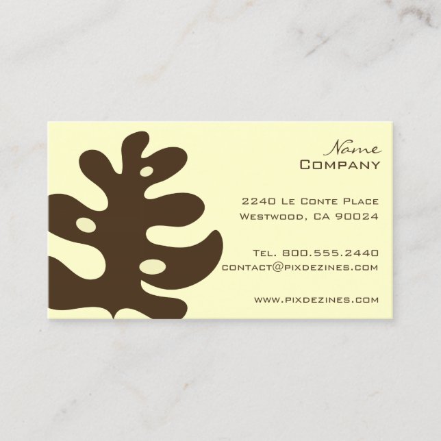 Retro tropical foliage/DIY background colour Business Card (Front)