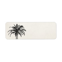 Retro Tropical Island Palm Tree in Black and White