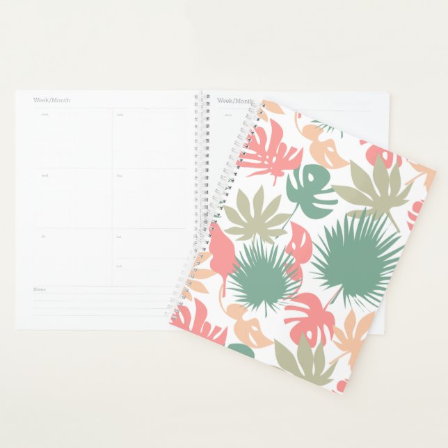 Retro, tropical, leaves planner (Display)