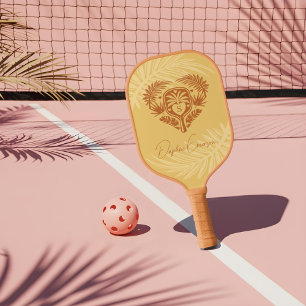 Retro Tropical Palm Tree Pickleball Bridal Shower Paddle