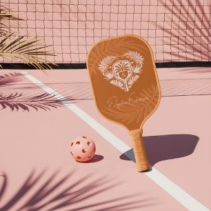 Retro Tropical Palm Tree Pickleball Bridal Shower Pickleball Paddle