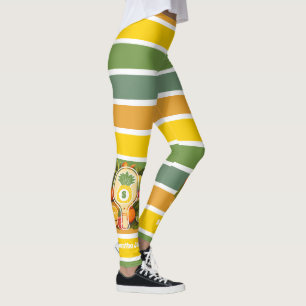 Retro Tropical Pineapple Pickleball Bridal Shower Leggings