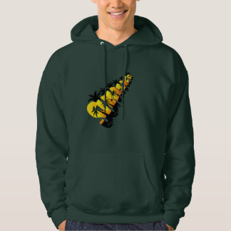 Retro Tropical Summer Typography Design with Palm Hoodie