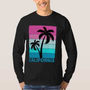 Retro Tropical Sunset Beach Summer Vacation CA Cal T-Shirt