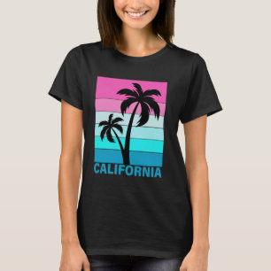 Retro Tropical Sunset Beach Summer Vacation CA Cal T-Shirt