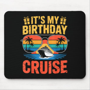 Retro tropical sunset ocean vacation birthday mouse mat