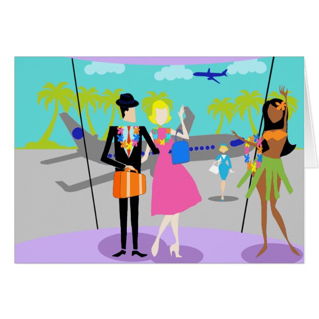 Retro Tropical Vacation Postcard (Front Horizontal)