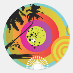 Retro Tropix Business Stickers