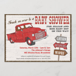Retro Truck Baby Shower Invitation