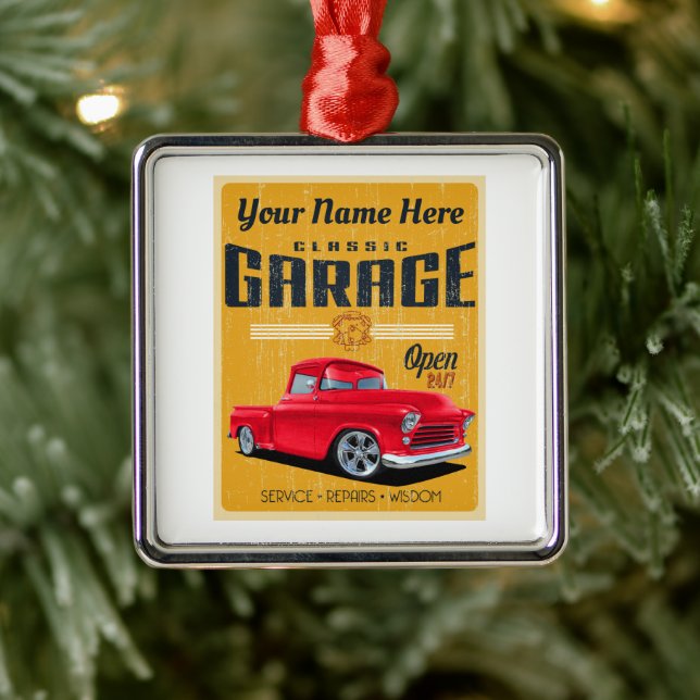 Retro Truck Garage Metal Tree Decoration (Tree)