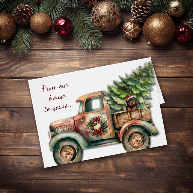 Retro Truck Rottweiler Dog Christmas (Creator Uploaded)