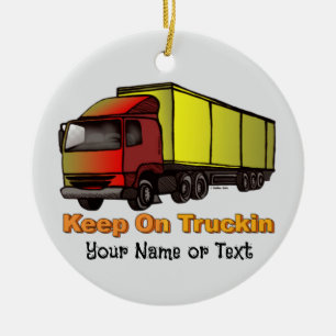 Retro Trucker 2 Ceramic Tree Decoration
