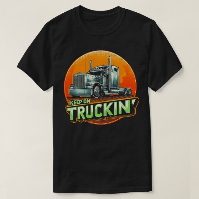 Retro Trucker  Truck Driver Trucking Trucks Lover  T-Shirt (Design Front)