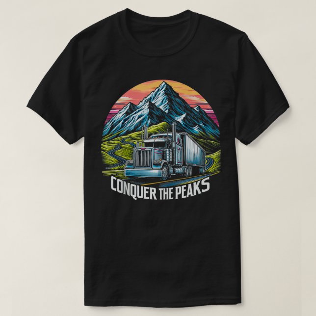 Retro Trucker  Truck Driver Trucking Trucks Lover  T-Shirt (Design Front)