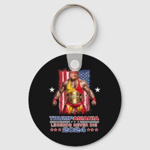 Retro Trump Funny Wrestling Meme Trumpamania 2024  Key Ring