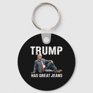 Retro Trump Has Great Jeans Meme 1 Key Ring