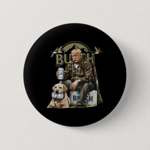 Retro Trump Hunting Deer Funny Beer Drinking 6 Cm Round Badge