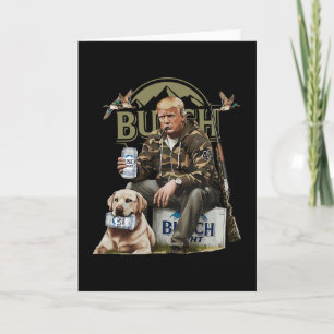 Retro Trump Hunting Deer Funny Beer Drinking Beer Card