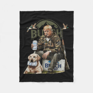 Retro Trump Hunting Deer Funny Beer Drinking Beer Fleece Blanket