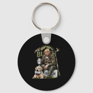 Retro Trump Hunting Deer Funny Beer Drinking Beer Key Ring
