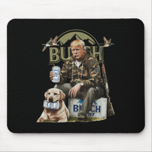 Retro Trump Hunting Deer Funny Beer Drinking Beer  Mouse Mat