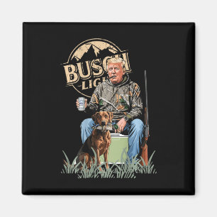 Retro Trump Hunting Deer Funny Beer Drinking Hunti Magnet