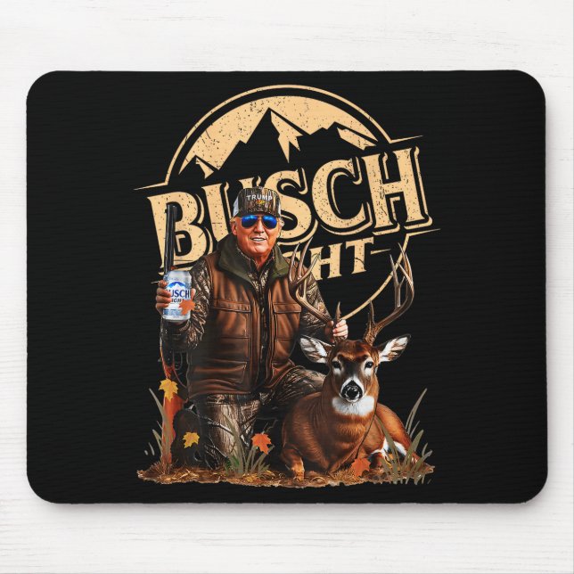 Retro Trump Hunting Deer Funny Beer Drinking Hunti Mouse Mat (Front)