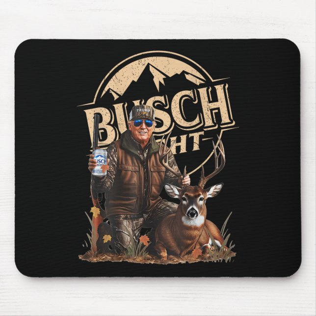 Retro Trump Hunting Deer Funny Beer Drinking Mouse Mat (Front)