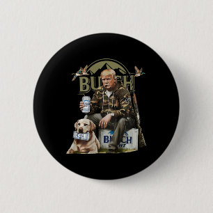 Retro Trump Hunting Deer Funny Drinking Beer Hunti 6 Cm Round Badge