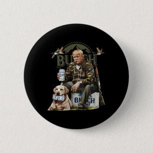 Retro Trump Hunting Deer Funny Drinking Beer Hunti 6 Cm Round Badge
