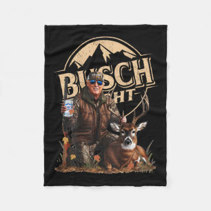 Retro Trump Hunting Deer Funny Drinking Beer Hunti Fleece Blanket