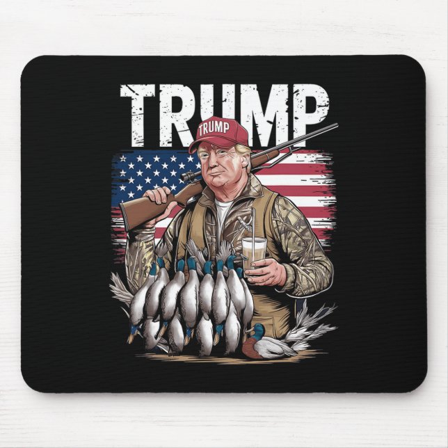 Retro Trump Hunting Duck Hello Hunting Season Us F Mouse Mat (Front)