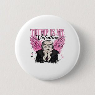 Retro Trump Is My Valentine Trump Valentine's Day 6 Cm Round Badge