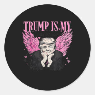 Retro Trump Is My Valentine Trump Valentine's Day  Classic Round Sticker