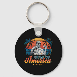 Retro Trump Shirt Gulf Of Us America Est 2025 Key Ring