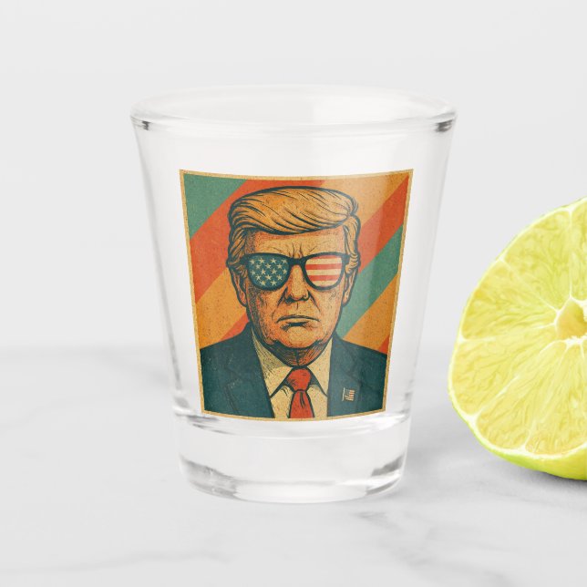 Retro Trump Shot Glass (Front)